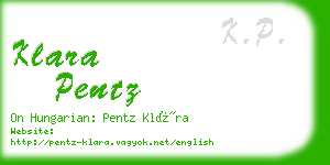 klara pentz business card